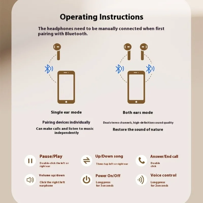New Cute Q1 Bluetooth Earbuds Wireless In-Ear Noise Cancelling Mini Sports Earphones HD Sound Game Headphone For Xiaomi Airpods view 6