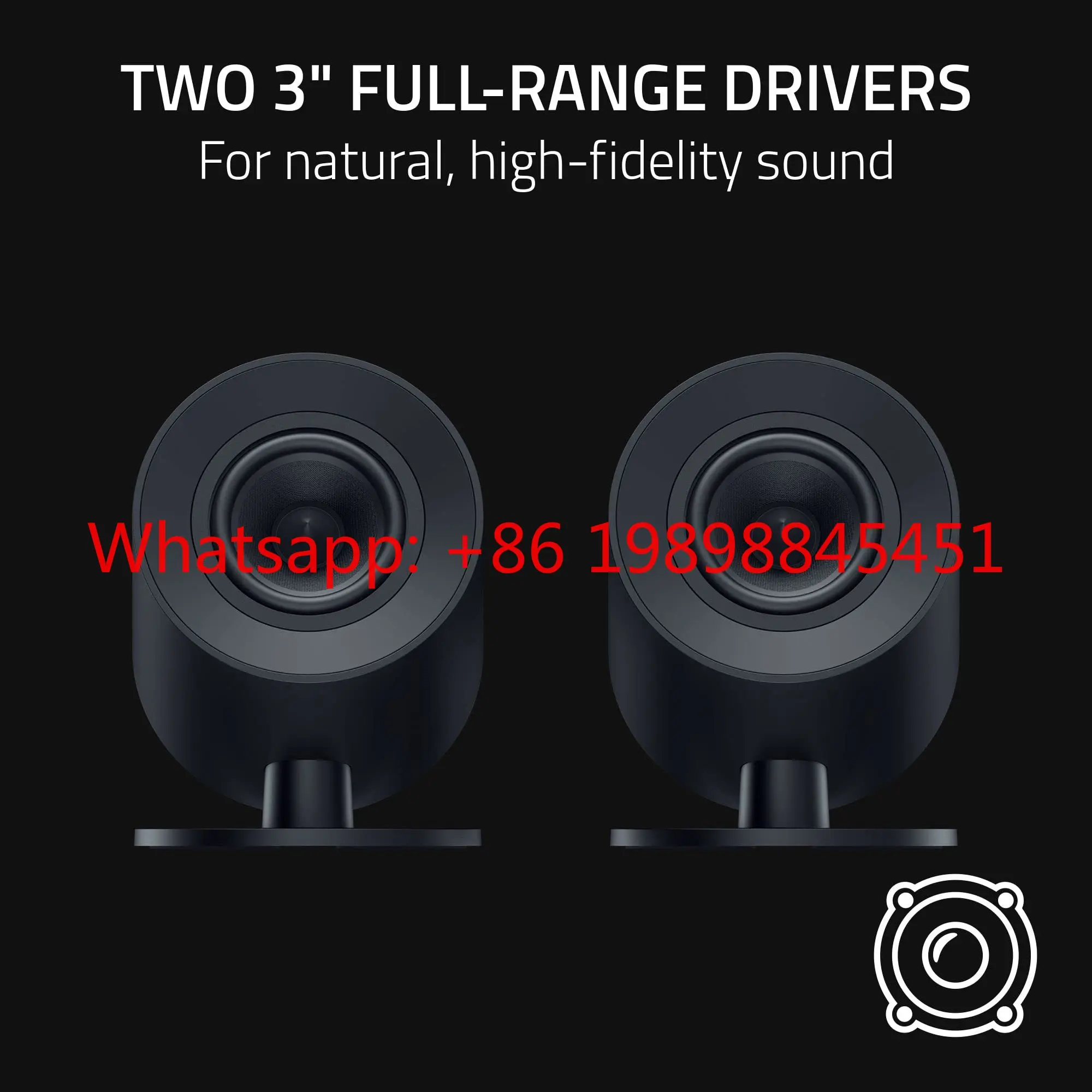 Razer Nommo V2 X 2.0 Gaming Speakers with THX Spatial Audio & 3-inch Drivers