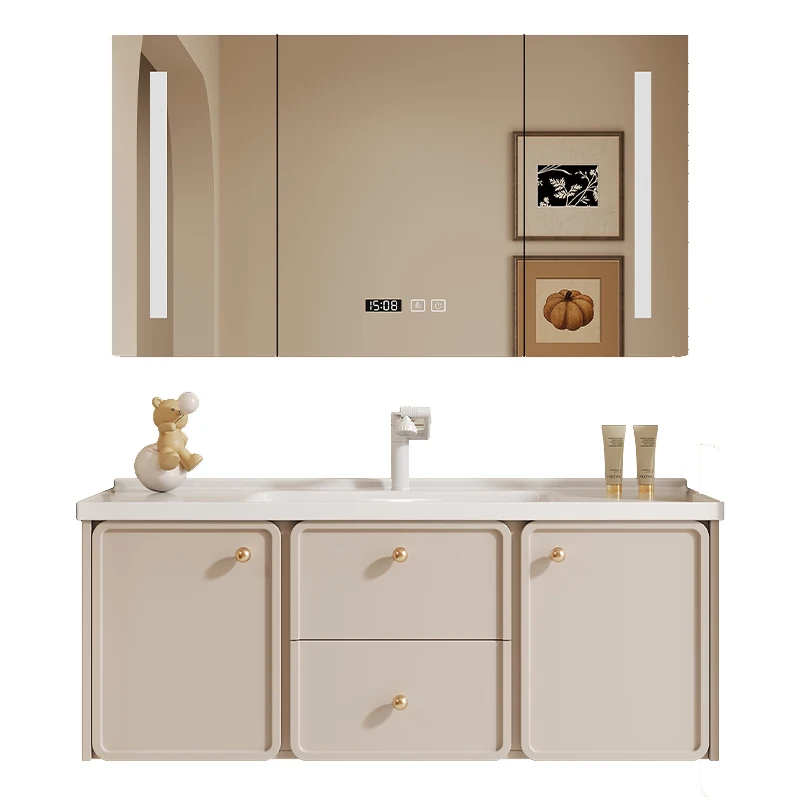 الفرنسية مغسلة الحمام بالباطل الحديثة خمر الغرور ضوء الحمام بالباطل مرآة تخزين Mobiletto Bagno أثاث المنزل #5