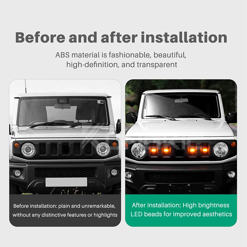 Für 2019 2020 2021 2022 2023 2024 2025 2026 Suzuki Jimny JB64 JB74 Auto LED Frontgrill-Leuchten Externe Grill-Lampen – Detail 4