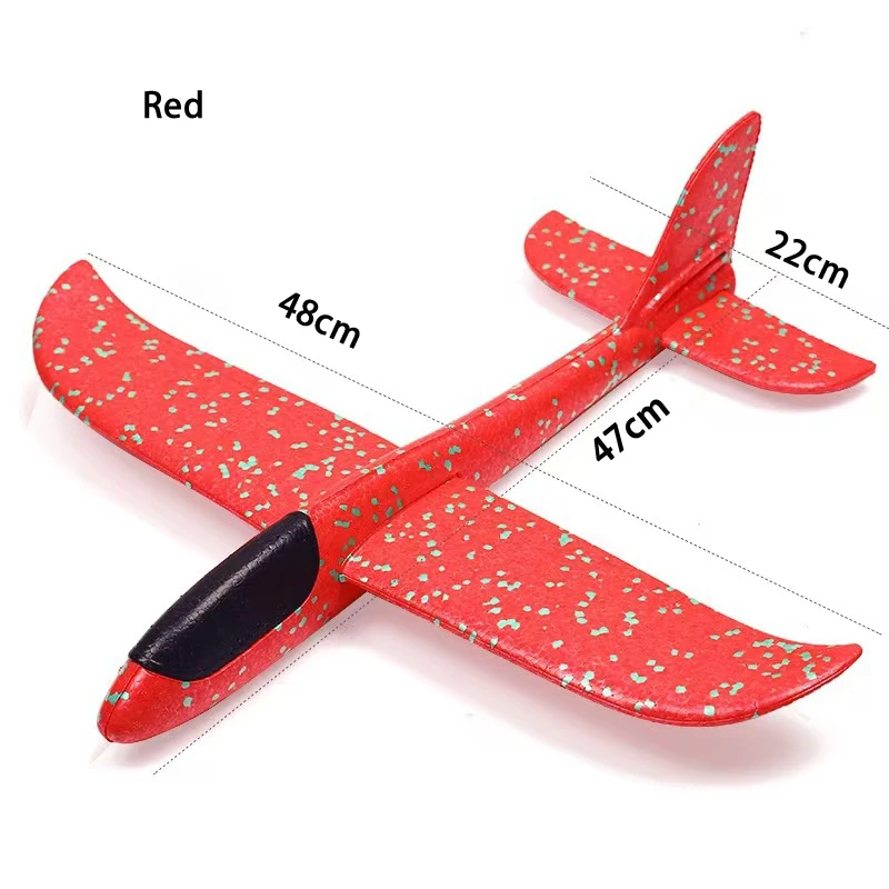 48 cm großes Schaumstoff-Flugzeug, Segelflugzeug, Handwurf-Flugzeug, Trägheits-EPP-Blasenflugzeuge, Start im Freien, Kinderspielzeug für Kinder, Jungen, Geschenk