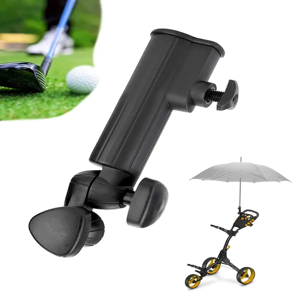 

High Quality Plastic Golf Umbrella Holder Accessory Black Universal Trolley Umbrella Clip Stand Clamp Adjustable Golf Accessory