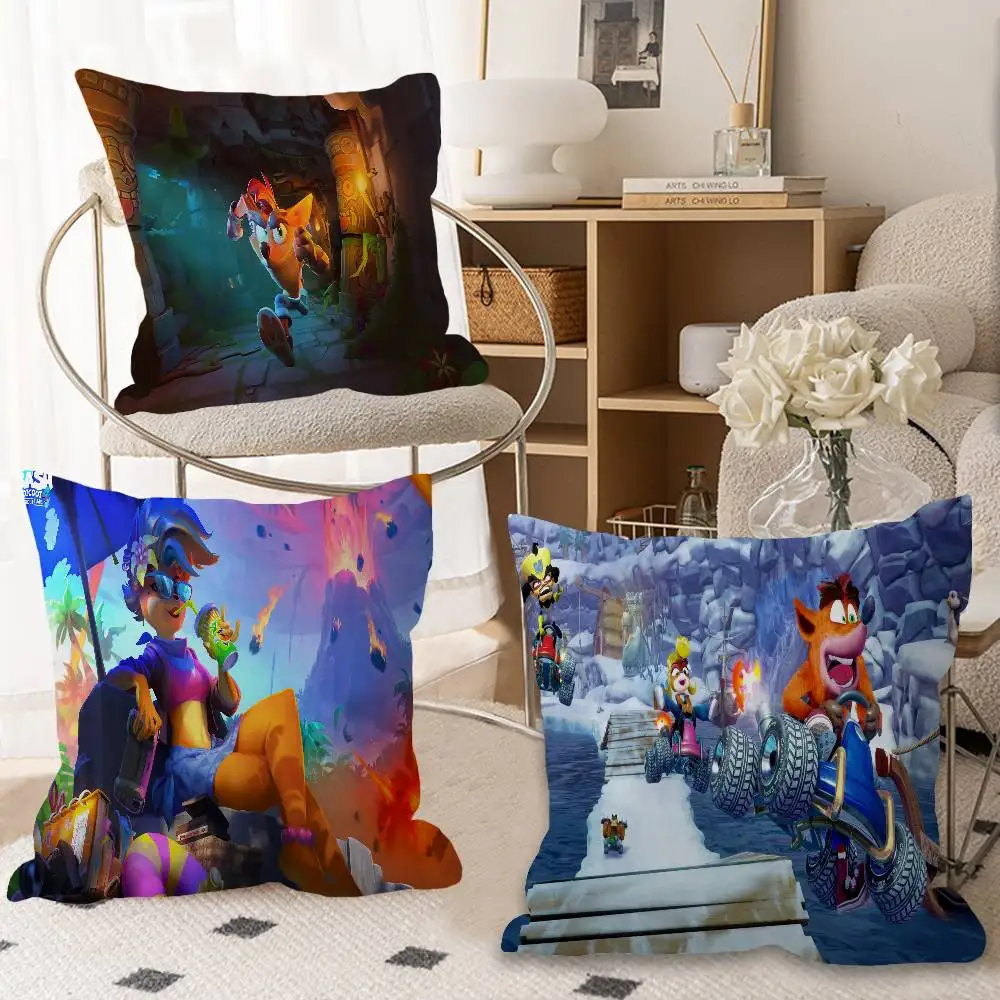 C-Crash-S-Bandicoot-Game Pillow Anime Pillow Sofa Bed Head Pillow Cover Cushion Cover 45x45 cm Fashion