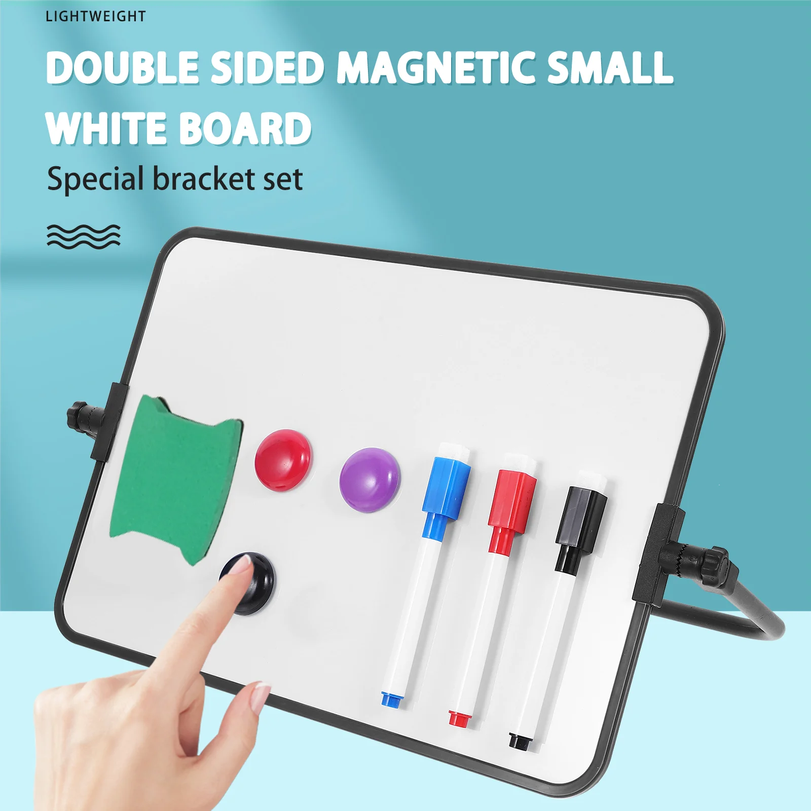 Klein Dubbelzijdig Magnetisch Whiteboard Droog Wissen Draagbare Kalender Office Notitiebericht Stand Ezel Schrijftablet Zwart