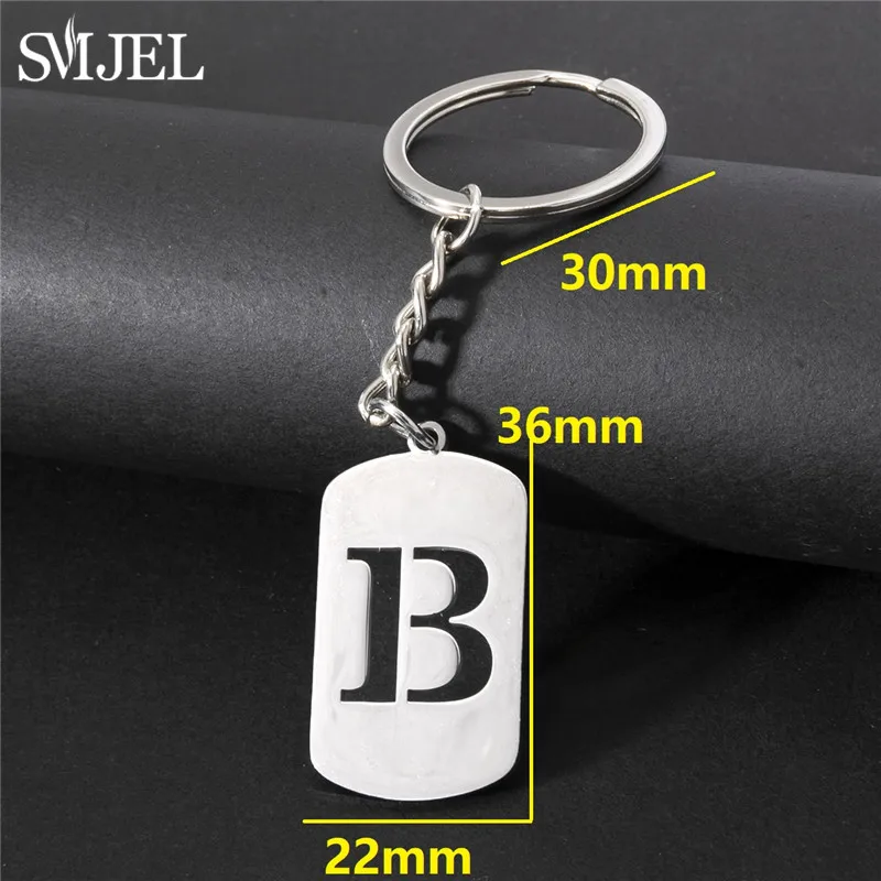 Cool Stainless Steel A-Z Letters Keychain Men Wallet Charms 26 Initials Alphabet Pendant Key Chain Ring Party Jewelry Gift