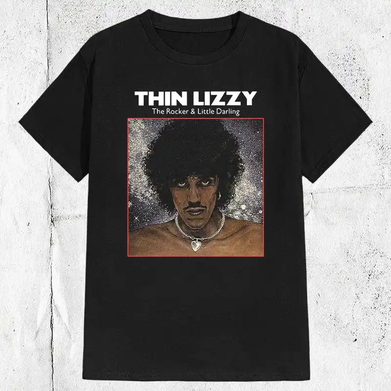 80s 90s Thin Lizzy Band T-shirt ,Graphic Short Sleeve Crew Neck Cotton T-Shirt ,Graphic Short Sleeve Crew Neck Cotton T-Shirt