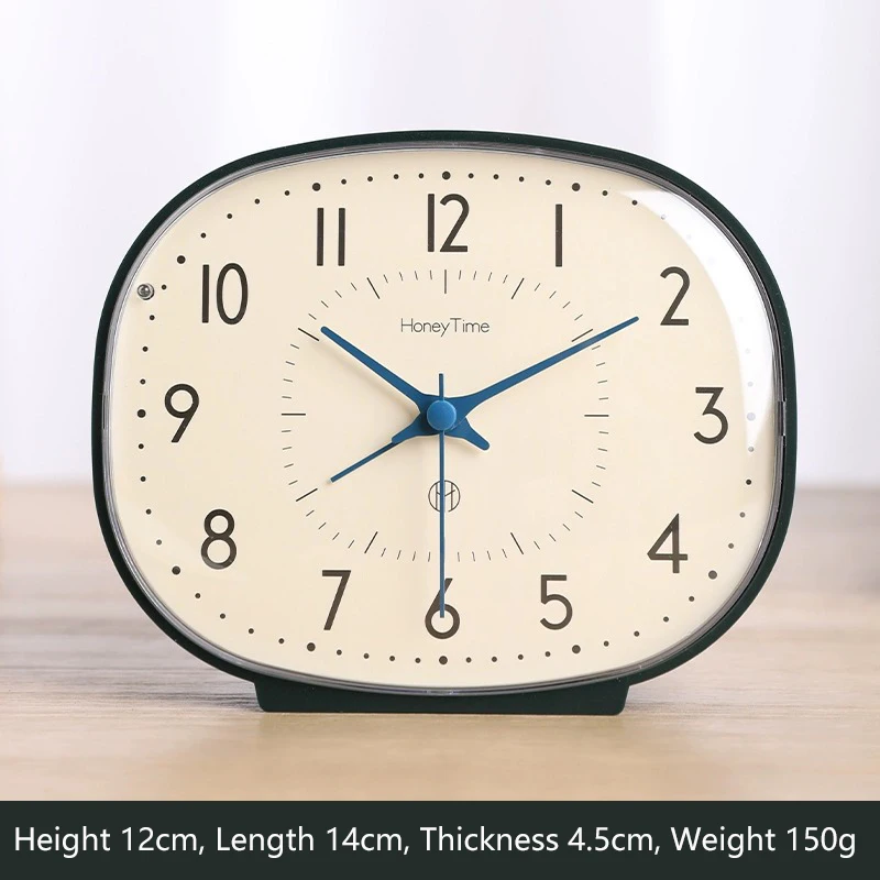 Small Table Alarm Clock Desktop Silent Large Number Display Clock with Soft Night Light Student Wake-up Device Bedroom Ornament