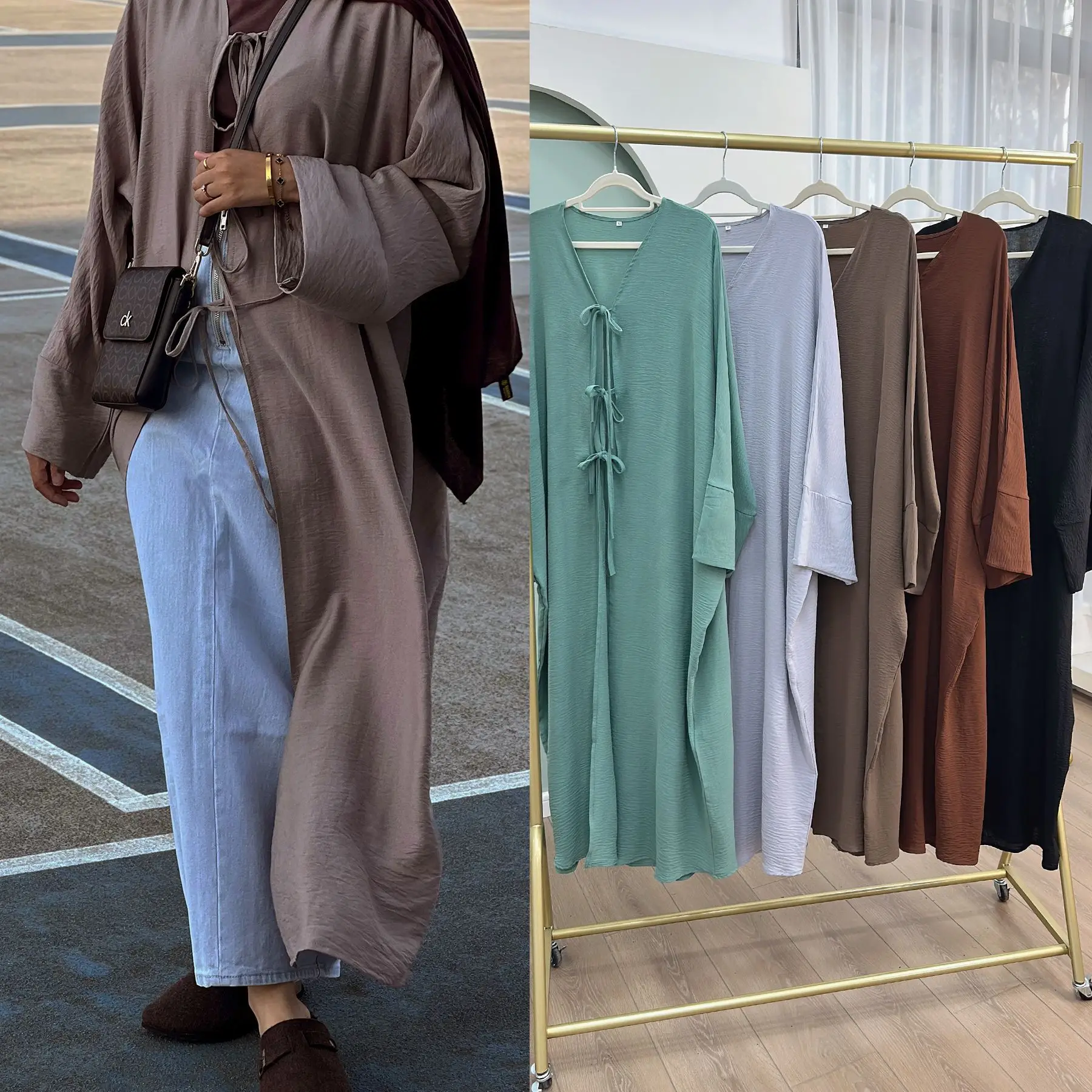 Femme Musulmane Eid Djellaba Jalabiya Kimono Open Abayas Voor Vrouwen Moslim Jurk Kebaya Islam Kleding Dubai Abaya Kalkoen Kaftan