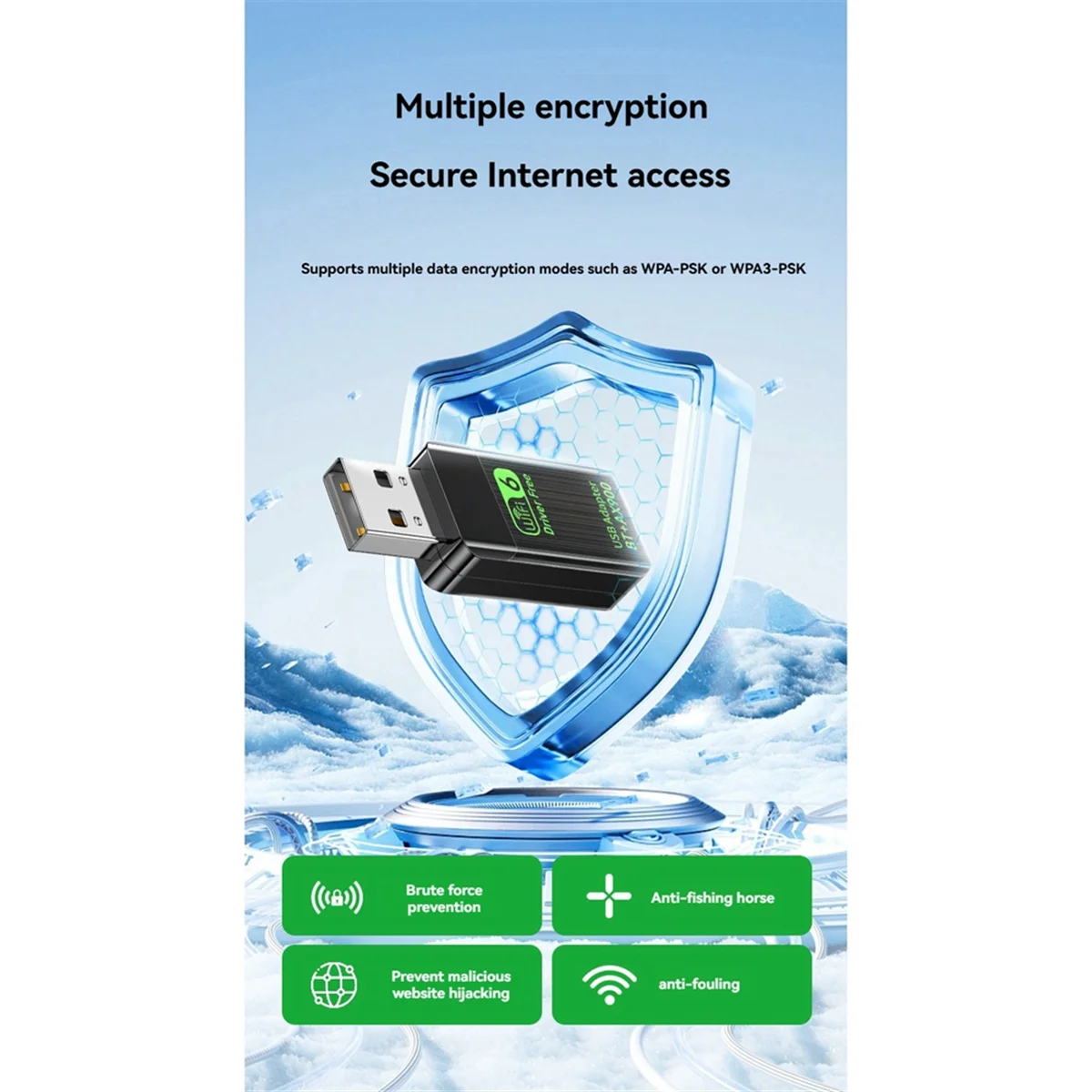

BZJ-mAX900 USB WiFi 6 Адаптер Bluetooth 5.4 Ключ 2 в 1 Двухдиапазонный 2,4G и 5 ГГц USB WiFi Беспроводная сетевая карта Wlan
