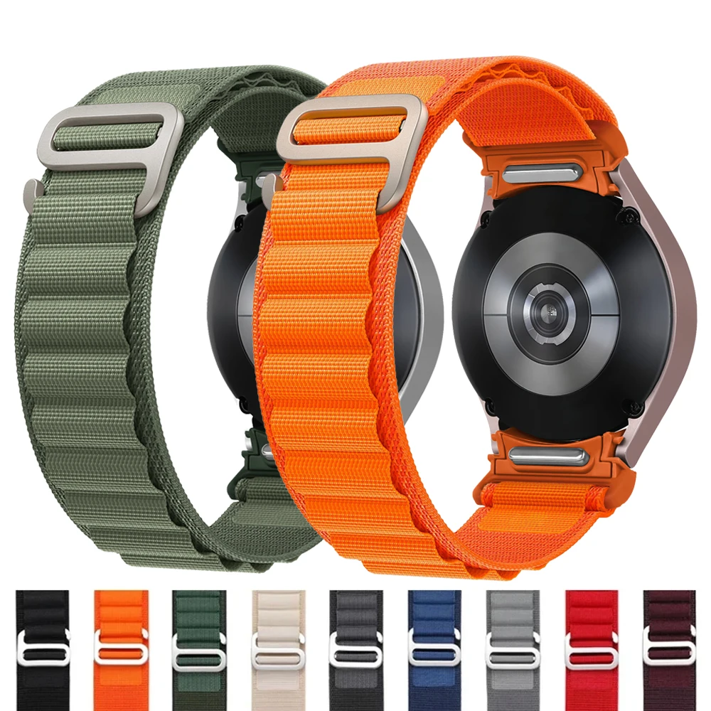 

Alpine loop Strap for Samsung Galaxy watch 6 4 classic/5 Pro 45mm 47mm 43mm Nylon correa bracelet Galaxy watch 6 band 44mm 40mm