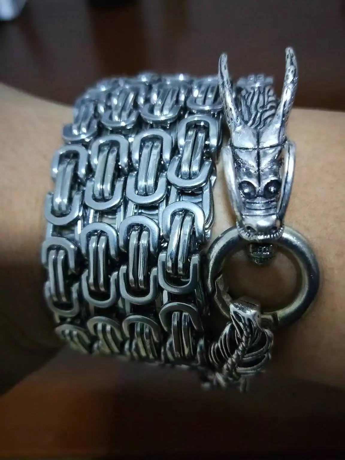 104CM Self-Defense Bracelet Stainless Steel Dragon Personal Security Protection Equipment Removable Outdoor EDC Tool