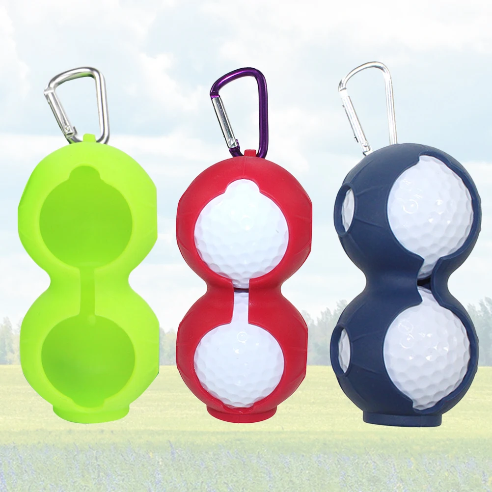 

Golf Ball Cover Silicone Case Portable Bag Keyring Holder for 2 Balls Non Toxic Easy Storage Accessories Training Equipment Golf