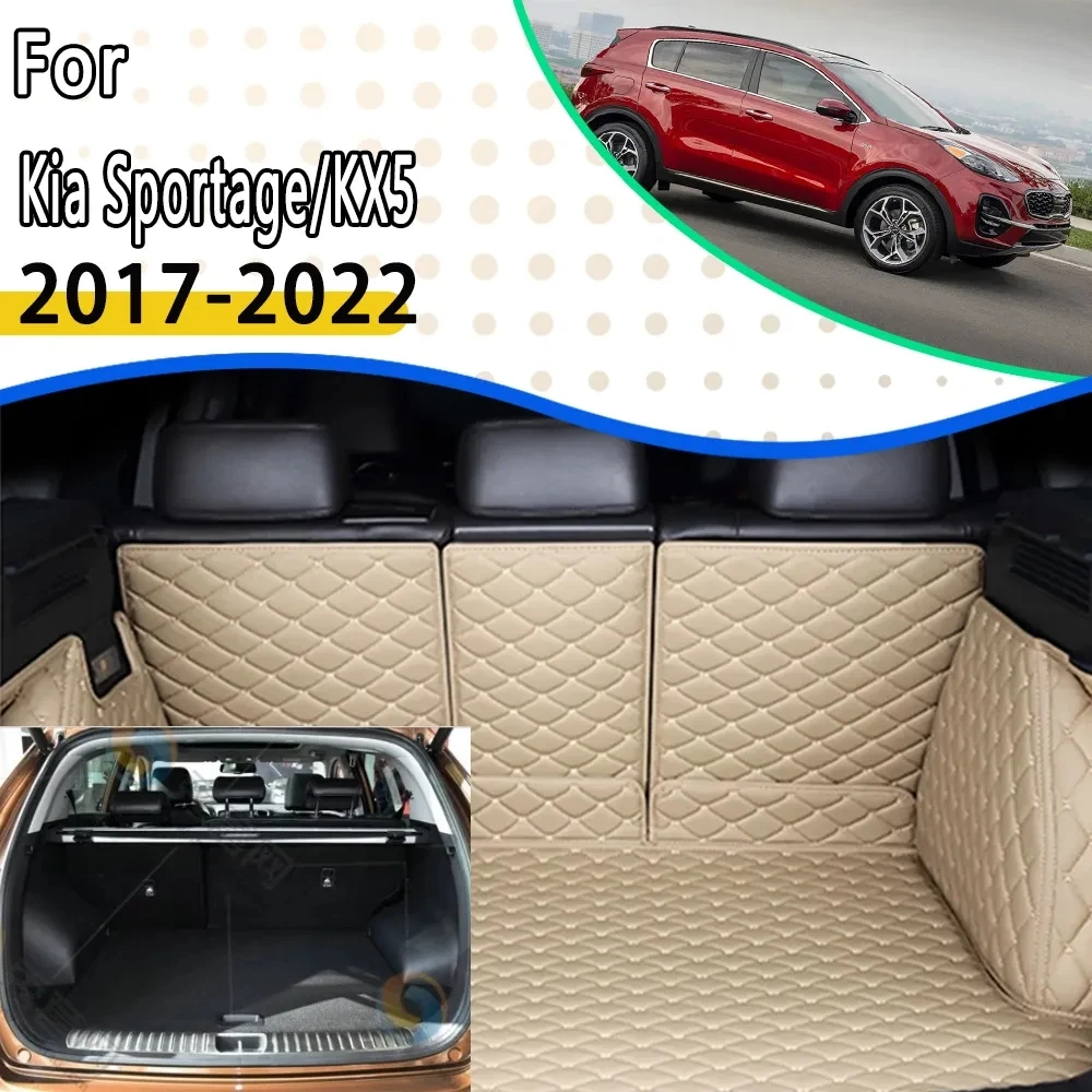 

Car Rear Trunk Mats For Kia Sportage KX5 QL 2017~2022 5seat Leather Storage Pad Cargo Carpet Cover Mud Auto Interior Accessories