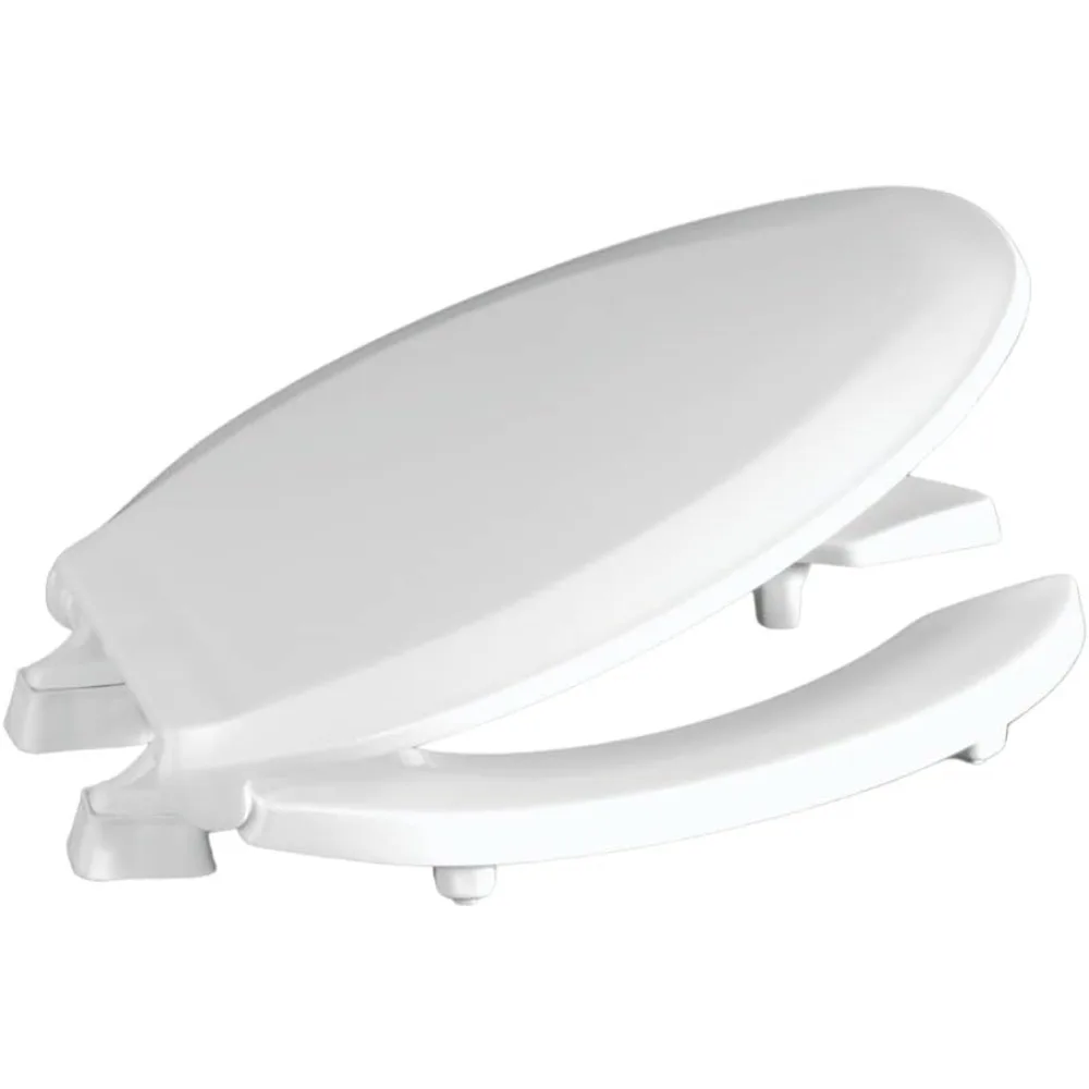 

2 inch Raised Toilet Seat for Seniors, Elongated, Open Front with Cover, Plastic, Made in the USA, HL820STS-001, White