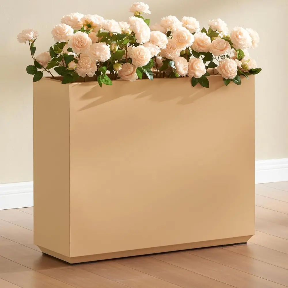 Wytrzymały doniczka ogrodowa Wallowa, kolor koralowo-brzoskwiniowy, 30 cm x 10 cm x 24 cm, 14 kg, wysoki przegroda