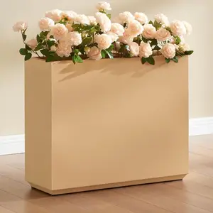 Durable Wallowa Outdoor Planter, Coral Peach, 30L x 10W x 24H, 30.8 lbs, Tall Divider