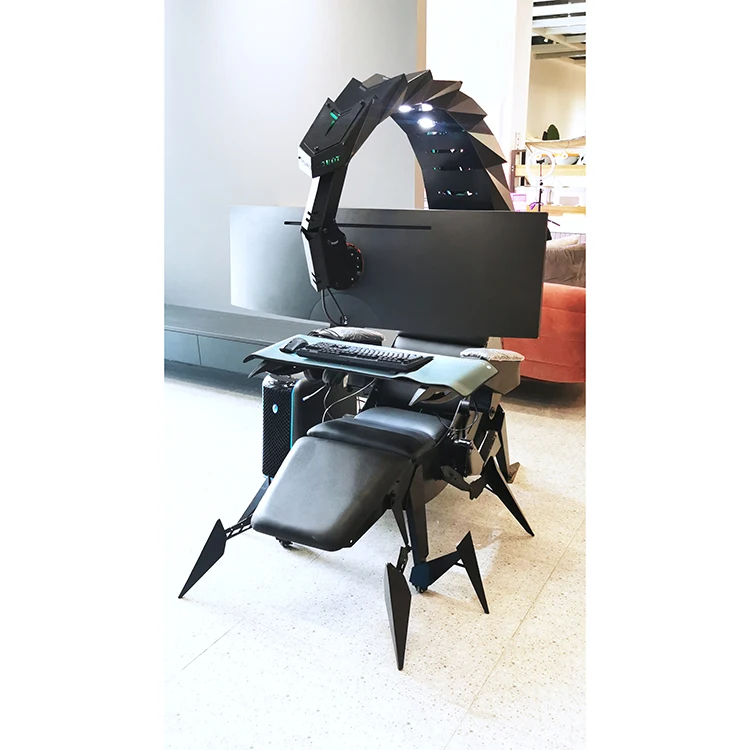 SK Scorpion Chair Imperator Works Cluven Recliner Office Home Office Gaming Cockpit Workstation For 3 Monitors