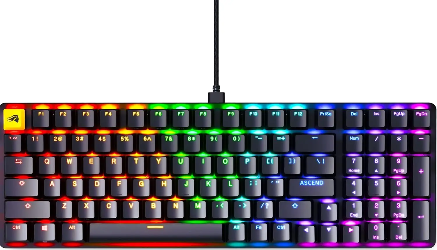 Hotswap Mechanical Gaming Keyboard with RGB, Linear Switches, Double-Shot Keycaps - Full Size Wired for PC Setup