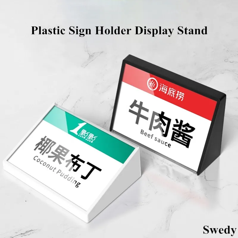 10 Pieces 105x74mm Acrylic Sign Holder Display Stand Table Place Number Card Holder Plastic Price Label Paper Holder Tags