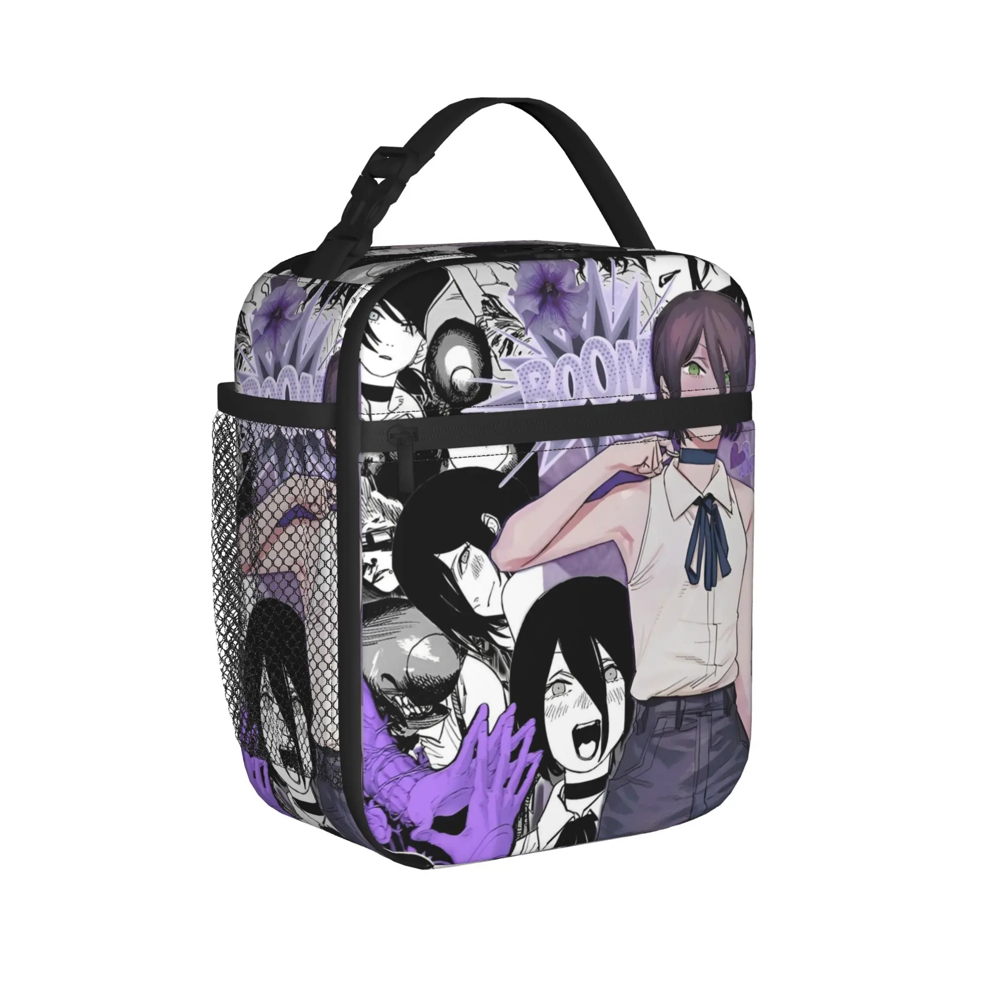 C-Chainsaws Man Reze Insulated Lunch Bag Thermal Bag Reusable,Meal Container Anime Manga Leakproof Lunch Box Tote  Outdoor