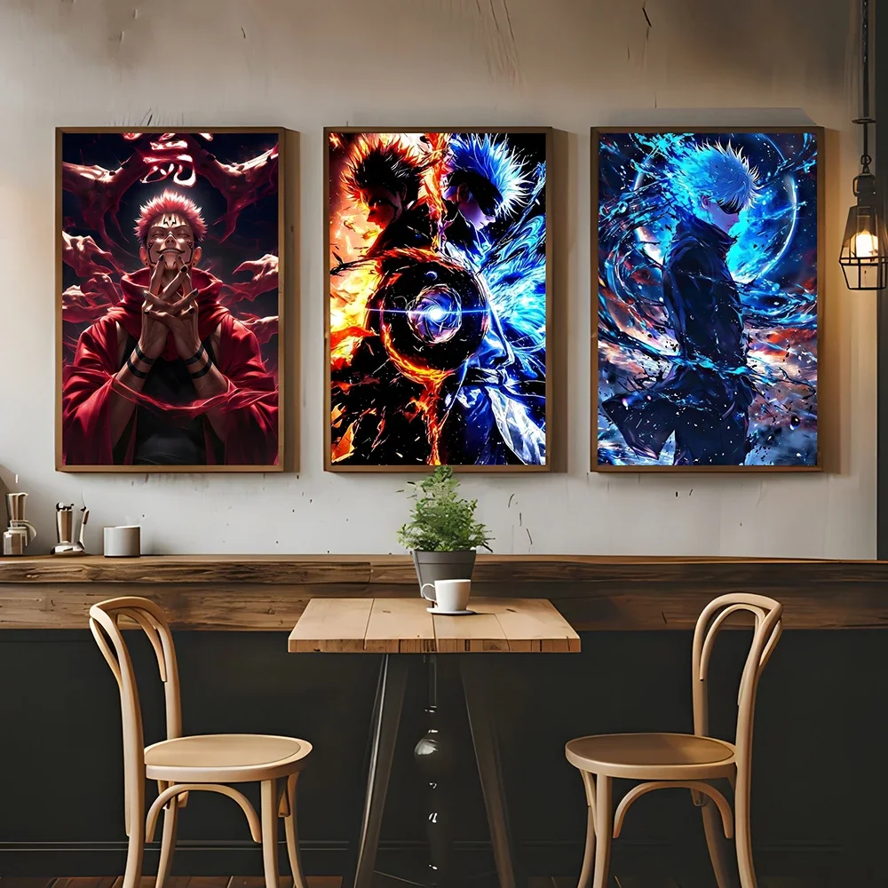 1 قطعة أنيمي Jujutsu Kaisen يطبع المشارك الشكل Itadori يوجي جوجو ساتورو قماش اللوحة ديكور المنزل المشارك المشجعين الهدايا غير المؤطرة