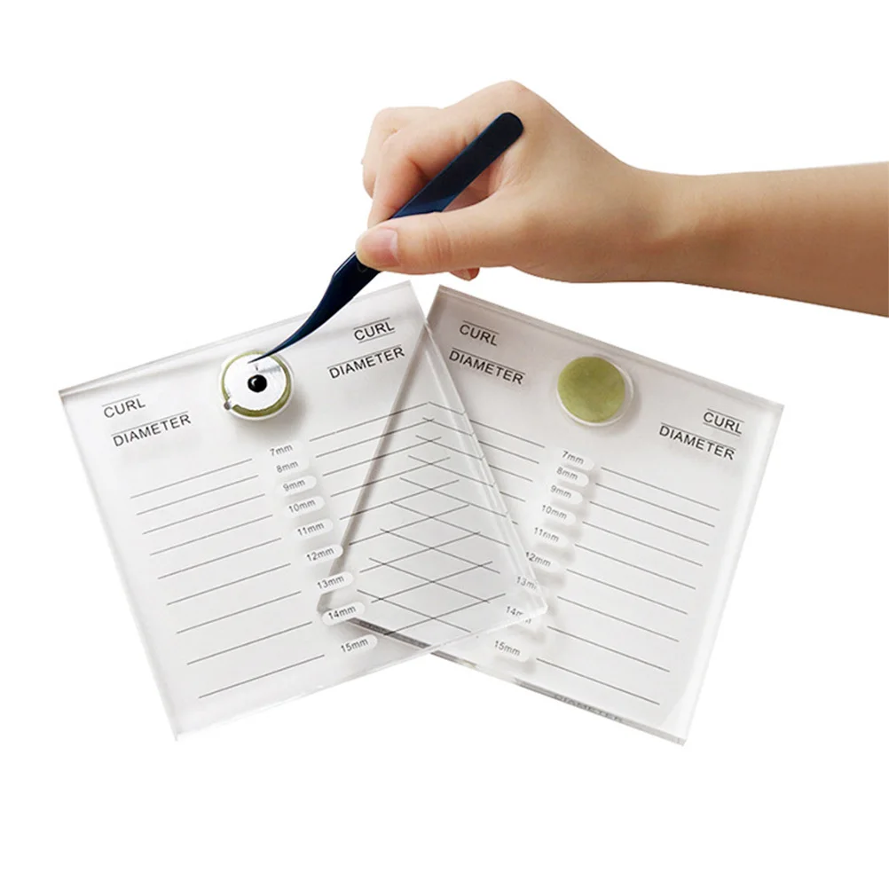 Placa de escala de cílios acrílico dupla face branca para extensão de cílios suporte de cola jade uso doméstico ferramenta cosmética