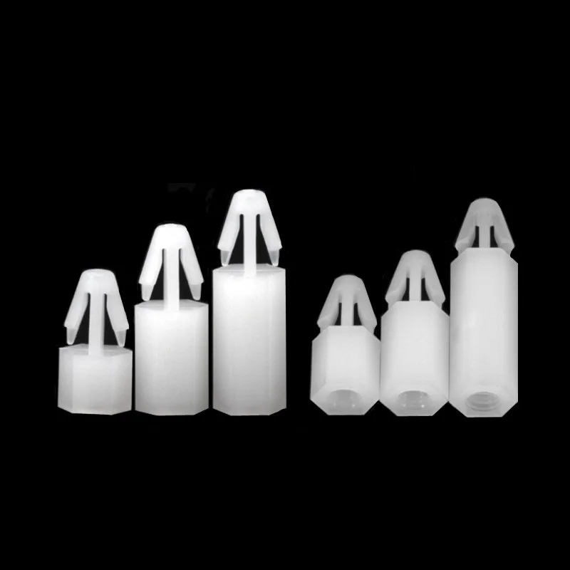 5-30pcs M3 M4 White Nylon Spacing Screw Push-in Nylon Post Fixed Standoff Spacer Pillar For PCB Circuit Board
