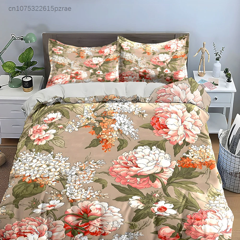 Floral Pattern Three-Piece Set Multiple Sizes kid's And adults' Bedroom Exquisite 3PC Bedding set, Gift 3