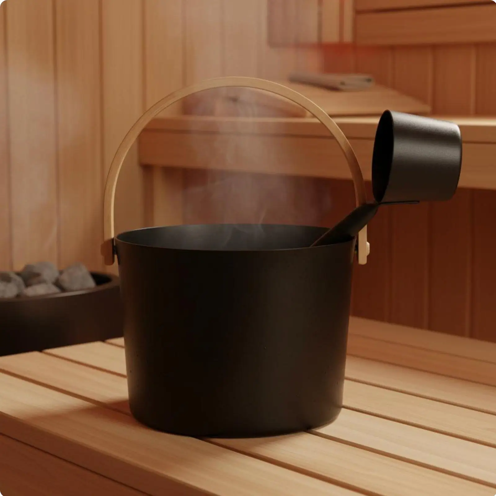 Generous Capacity Sauna Aluminum Bucket Complete Sauna Bucket Set Sauna Bath Machine Kit for Relaxation Spa