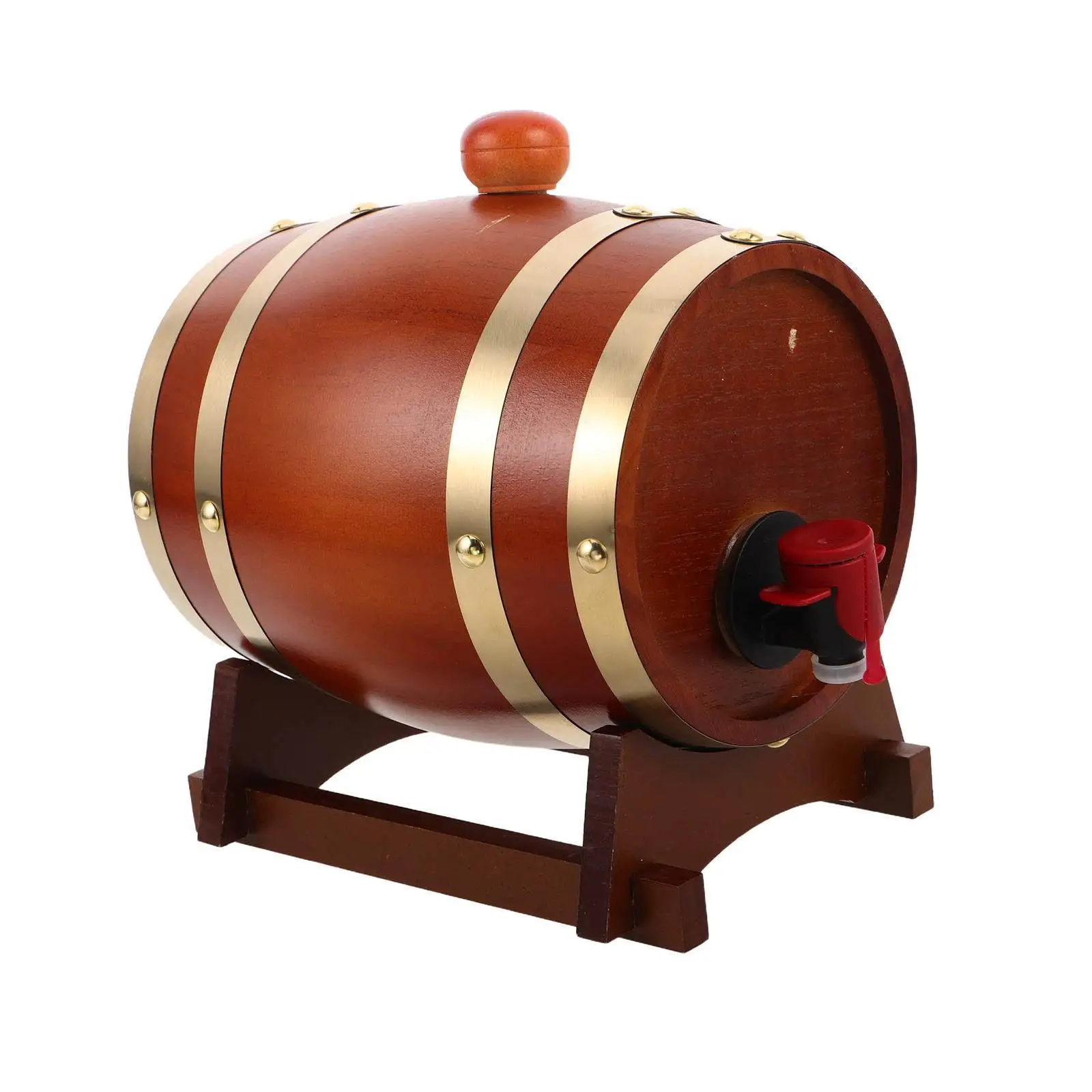 1 Gallon Wooden Oak Barrel for Whiskey Aging Bourbon Wine Tequila Mead - Small Capacity Home Bar Spirit Cask with Spigot Stand