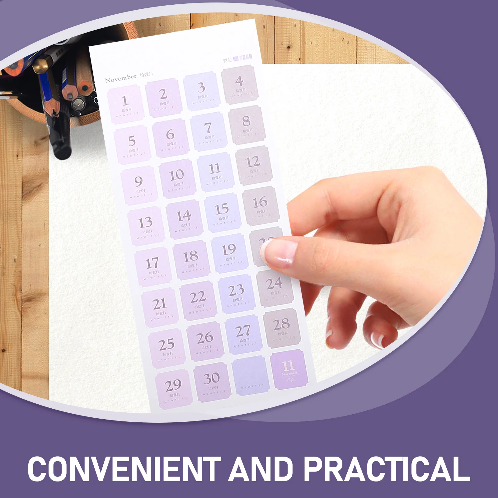 

12 Sheets Date Stickers Portable Calendar Tabs Multi-Function Planner Labels Compact Book Organization Adhesive Tabs Notepad