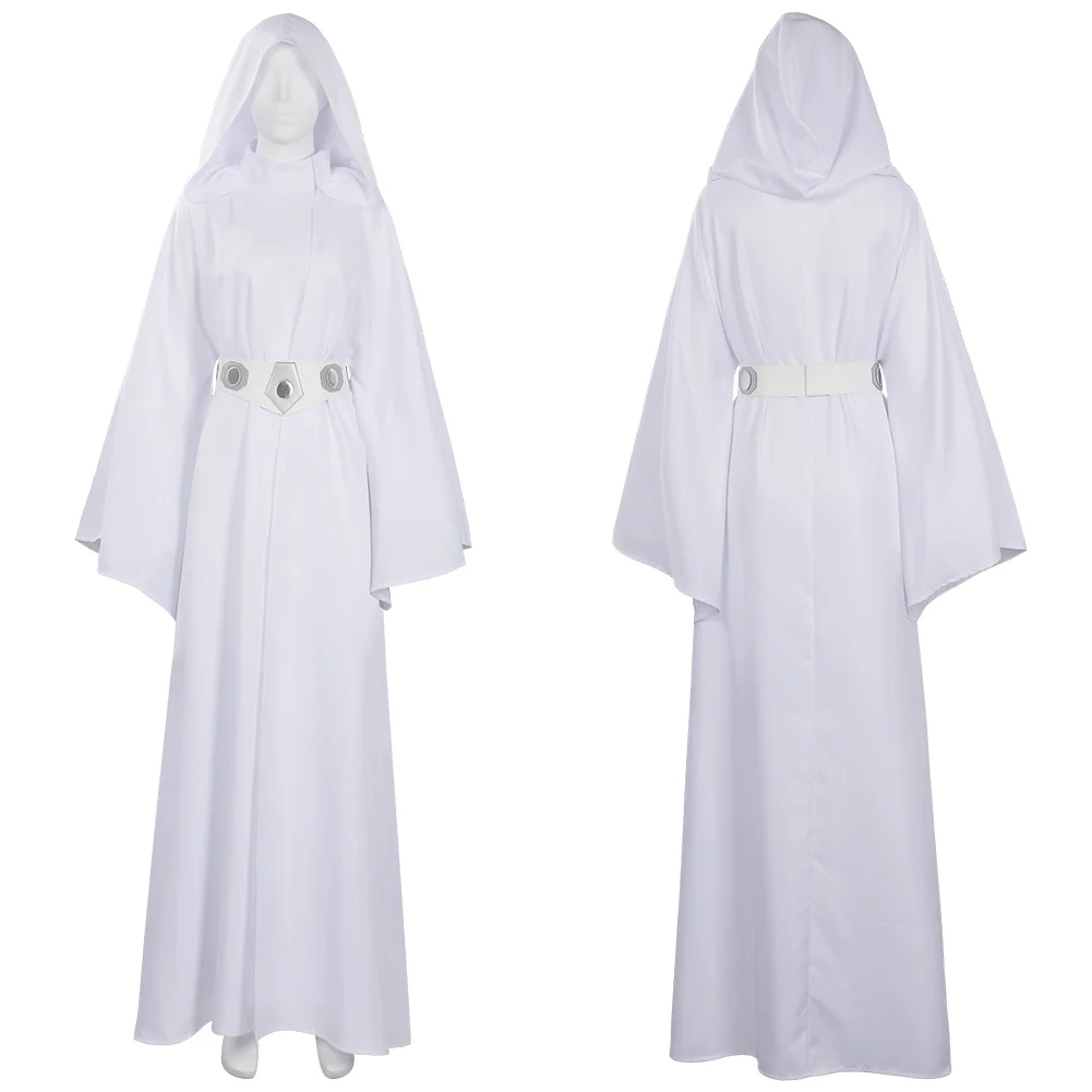 Leia Princess Movie Cosplay Costume Women Girls Kids Sexy Metal Style Dress Outfits Halloween Carnival Suit