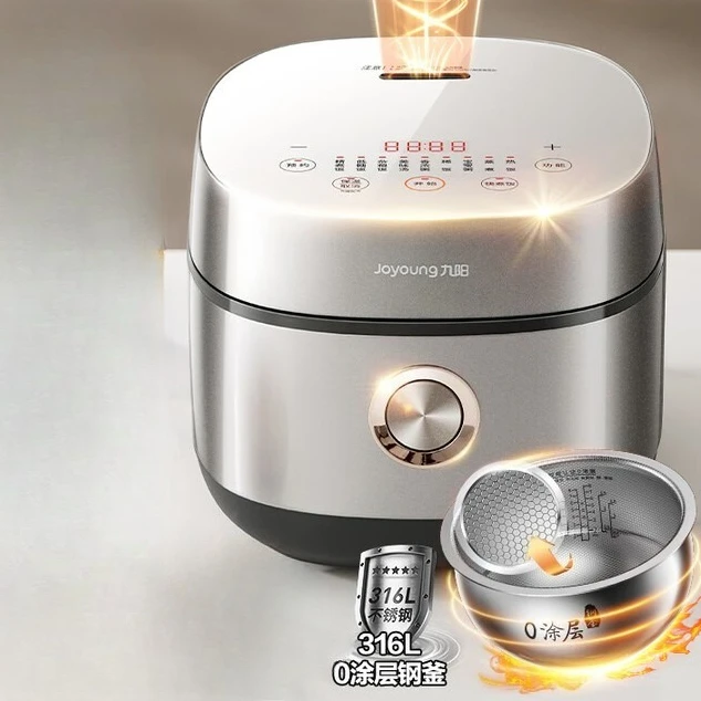 Joyoung 4L Rice Cooker for 3-4 People, Uncoated 316L Inner Pot, IH Heating electric cooker