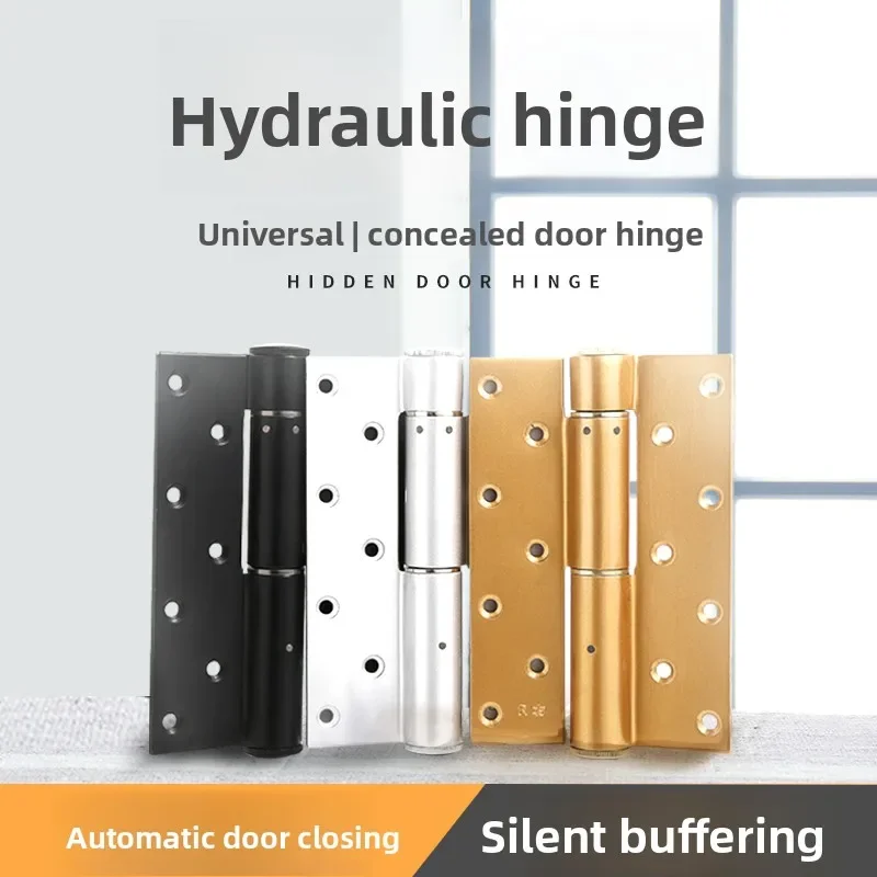 Hogg Invisible Door Hinge Hydraulic Buffer Automatic Closure Spring Trapdoor Wooden Door Closer Damping Self-closing Hinge