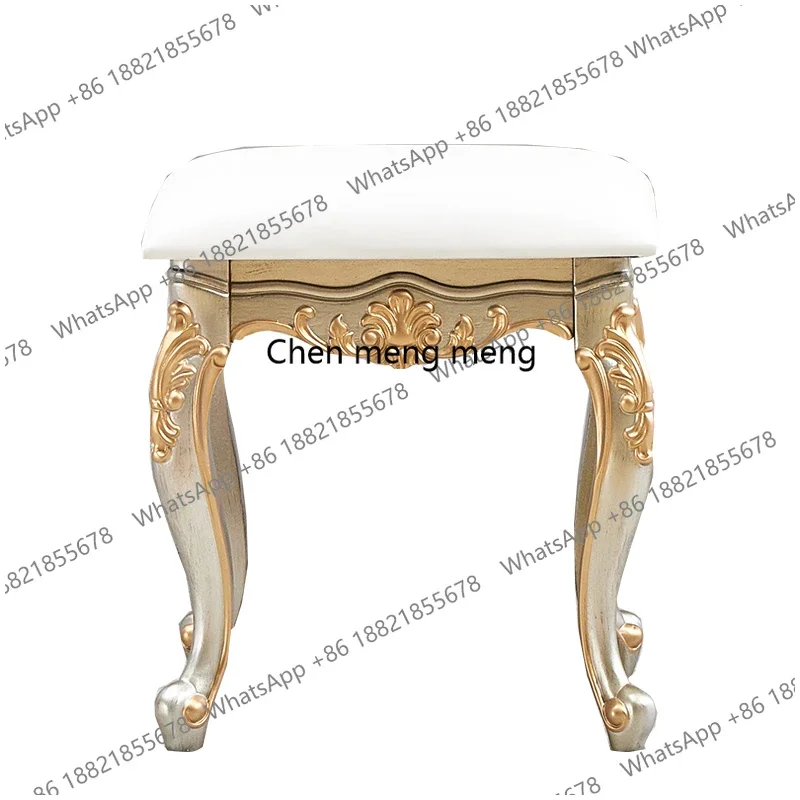 

zG185Многофункциональный комод из массива дерева, письменный стол, тумба для прихожей, табурет, с золотым и серебряным напылением, в ретро-стиле, европейский дизайн.