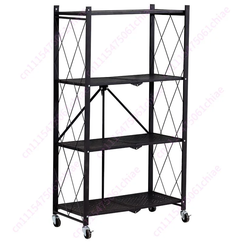 Folding rack installation-free kitchen supplies new floor-to-ceiling multi-layer storage rack
