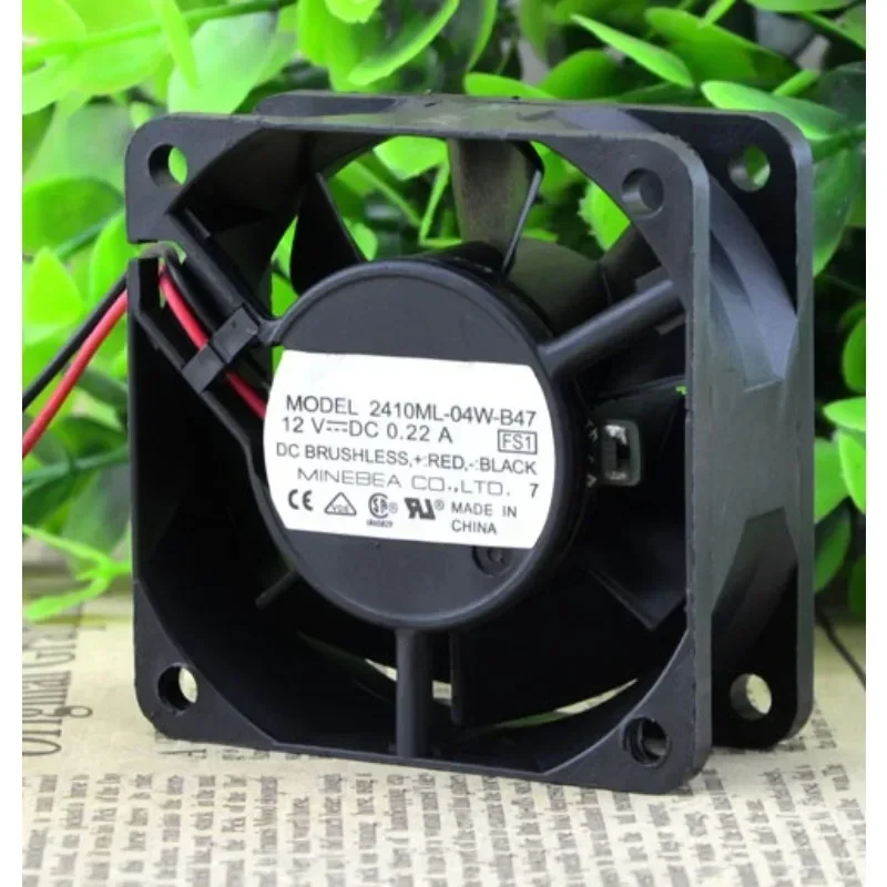 Original New CPU Cooler Fan For NMB 2410ML-04W-B47 12V 0.22A 6CM 6025 2-wire Temperature Controlled Fan 60*60*25mm