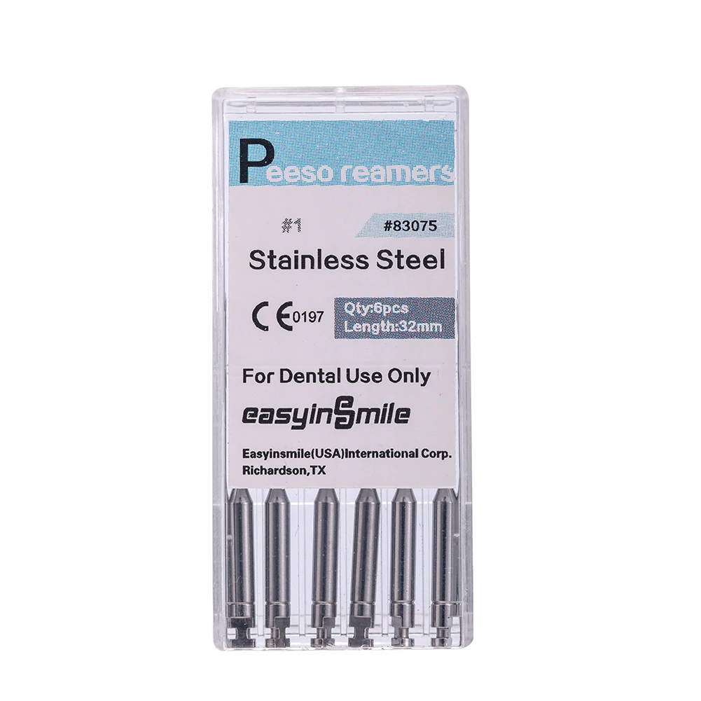 6Pcs Dental Endodontic Kits Glidden Gates Peeso Reamers Drills Rotary Files 32mm #1-#6 for Root Canal Easyinsmile Dentist Tools
