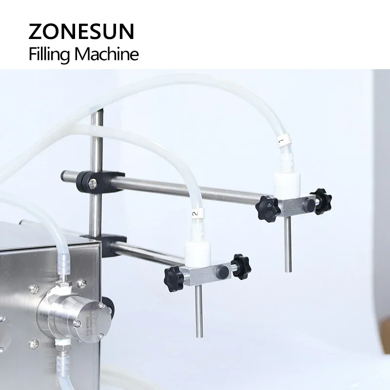 ZONESUN ZS-MPZ2 กึ่งอัตโนมัติน้ําของเหลวขวดน้ําผลไม้เครื่องบรรจุน้ํามันมะกอกแม่เหล็กปั๊มเครื่องบรรจุ