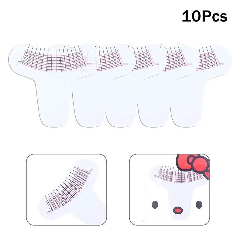 10-delige wimperlengte meetliniaal draagbare wenkbrauw zacht plastic liniaal make-up tool wimperverlenging groeiaccessoire