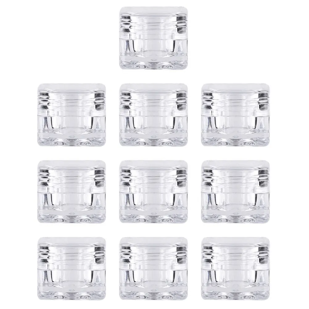 

10Pcs Cream Jars Small Capacity Portable Refillable Storage Containers Travel Dispensers for Lotion Shampoo Essential