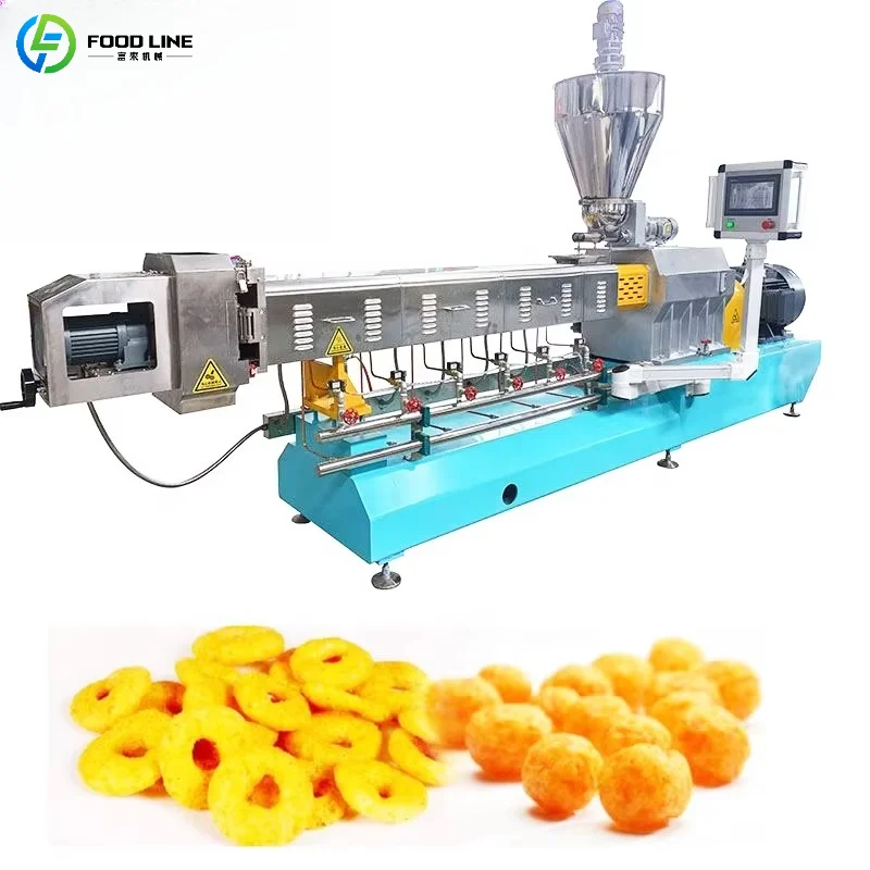 Máquina Extrusora de Alimentos Personalizada para Snacks, Máquina para Hacer Bolas de Maíz Infladas con Queso, Línea de Producción de Chips