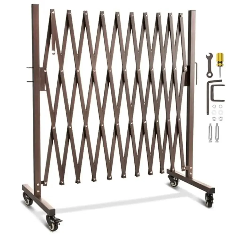 

Расширяемые складные защитные ворота, 11 футов, уличный выдвижной аккордеон, промышленный портативный безопасный металлический барьер, контроль толпы