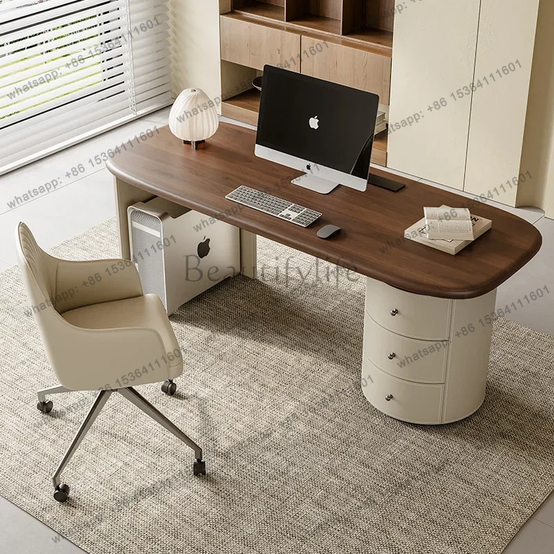 Manager Luxury Executive Desk Hutch Organizer Storage Modern Office Table Standing Drawers Mesa