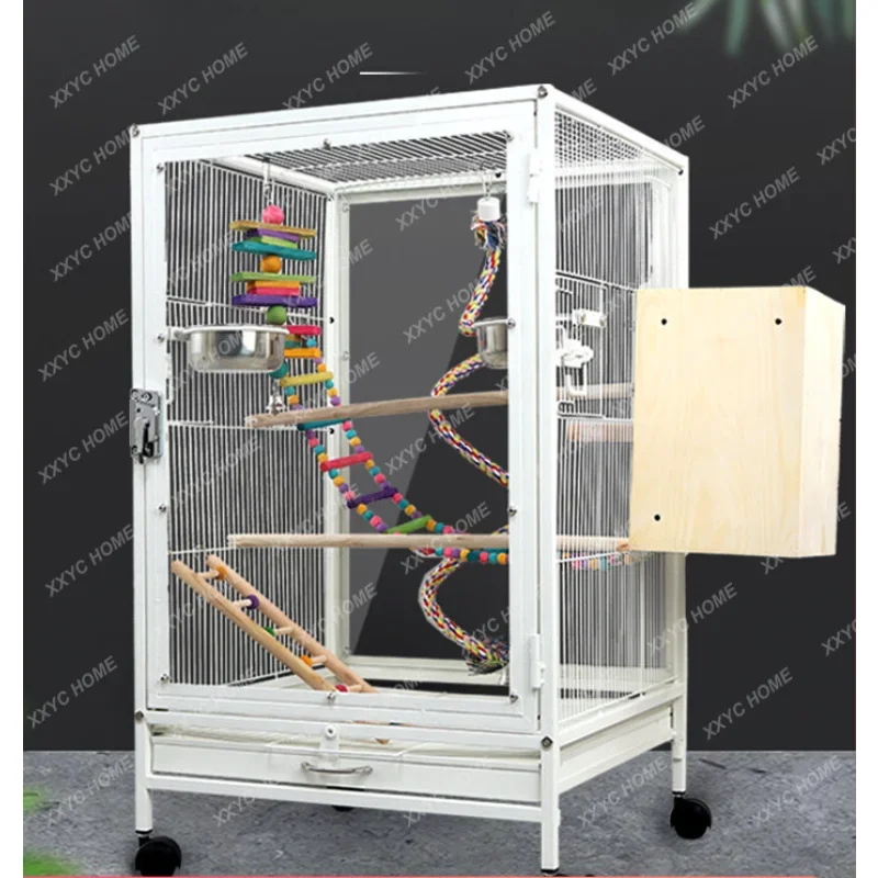 

Transparent Acrylic Splash-Proof Parrot Cage Bird Cage Tiger Skin Xuanfeng Big Brother Villa Breeding Cage Large Household