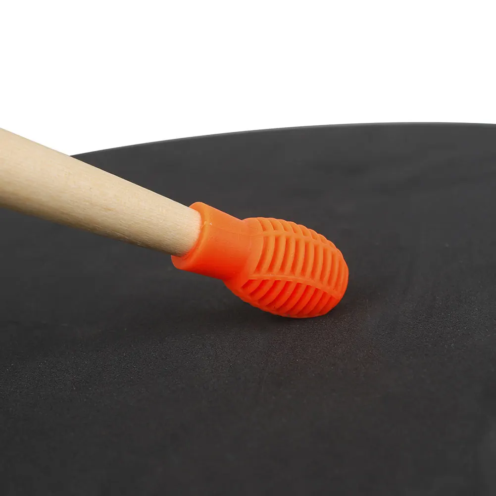 

4Pcs Silicone Protectors Elastic Mute Covers For Drumsticks Drum Accessories Storage Caps Orange