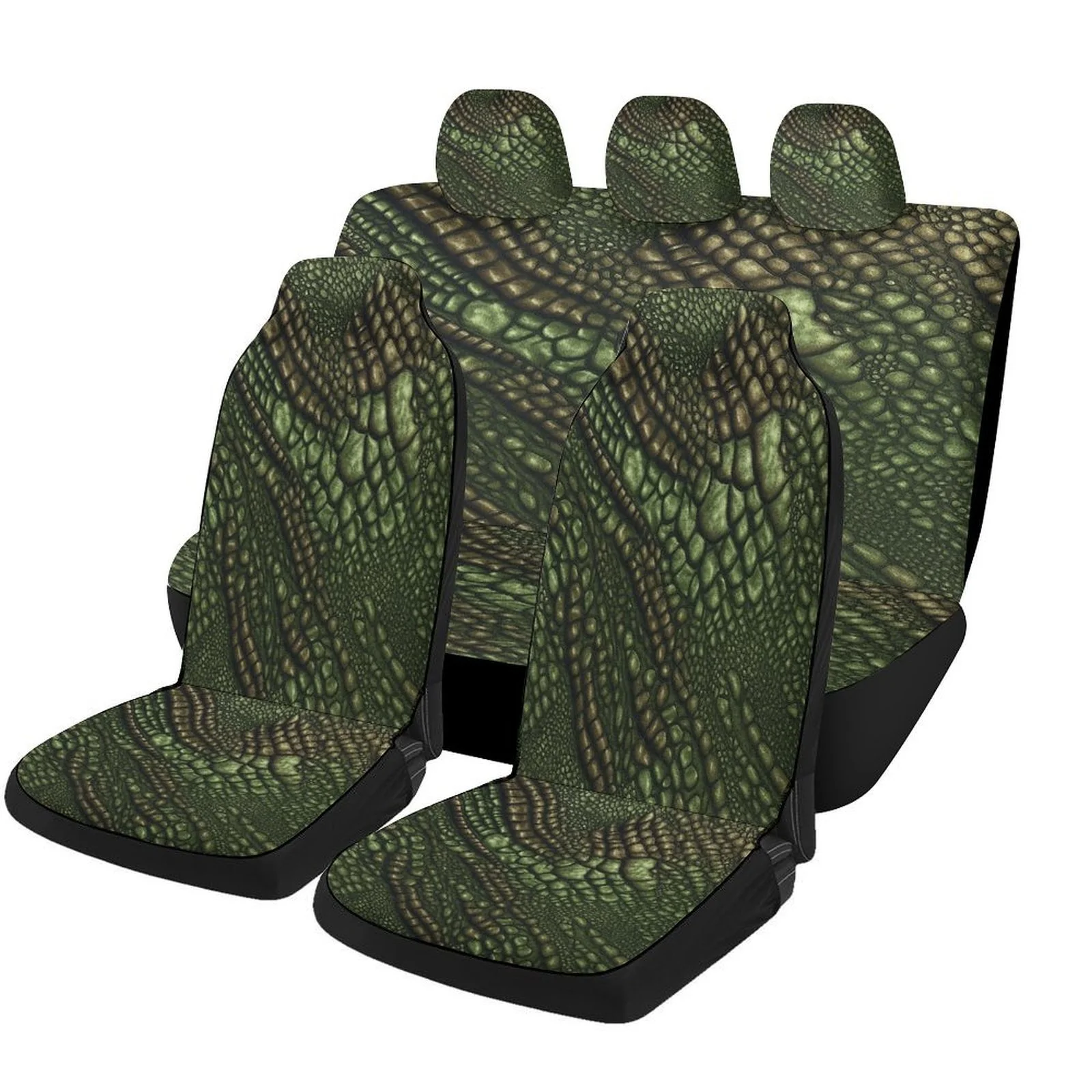 Crocodile Texture Car Seat Cover Set | High-quality Polyester, Universal Fit For Most Cars, Stylish And Easy To Clean, Suitable
