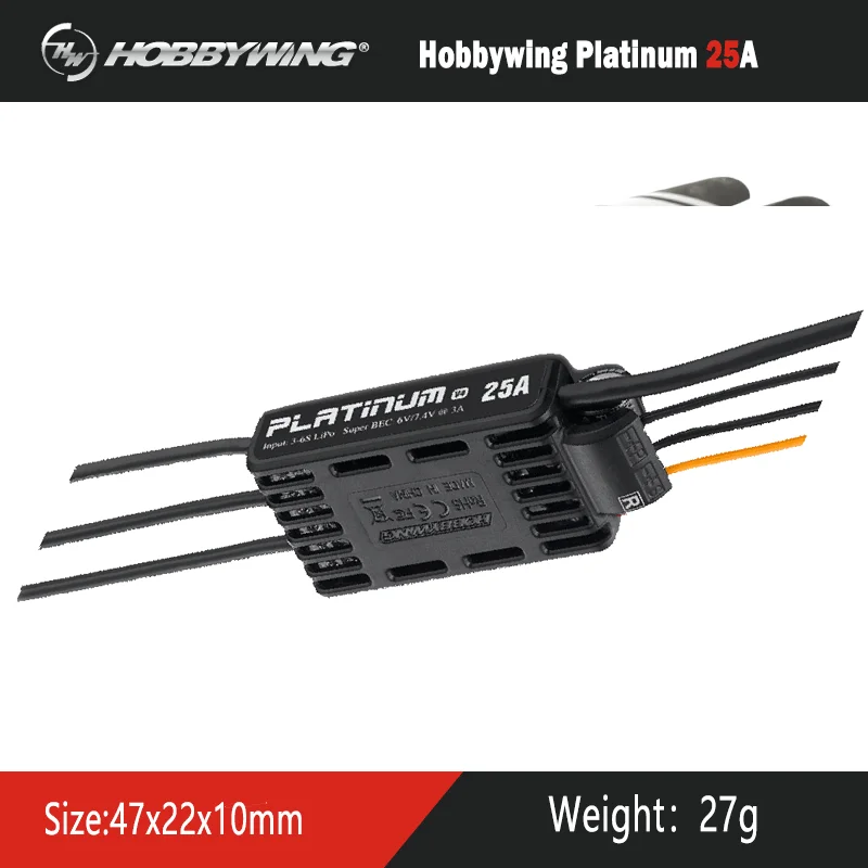 Hobbywing Platinum 25A  V4 Brushless Electronic Speed controller ESC for RC Drone Heli FPV Multi-Rotor