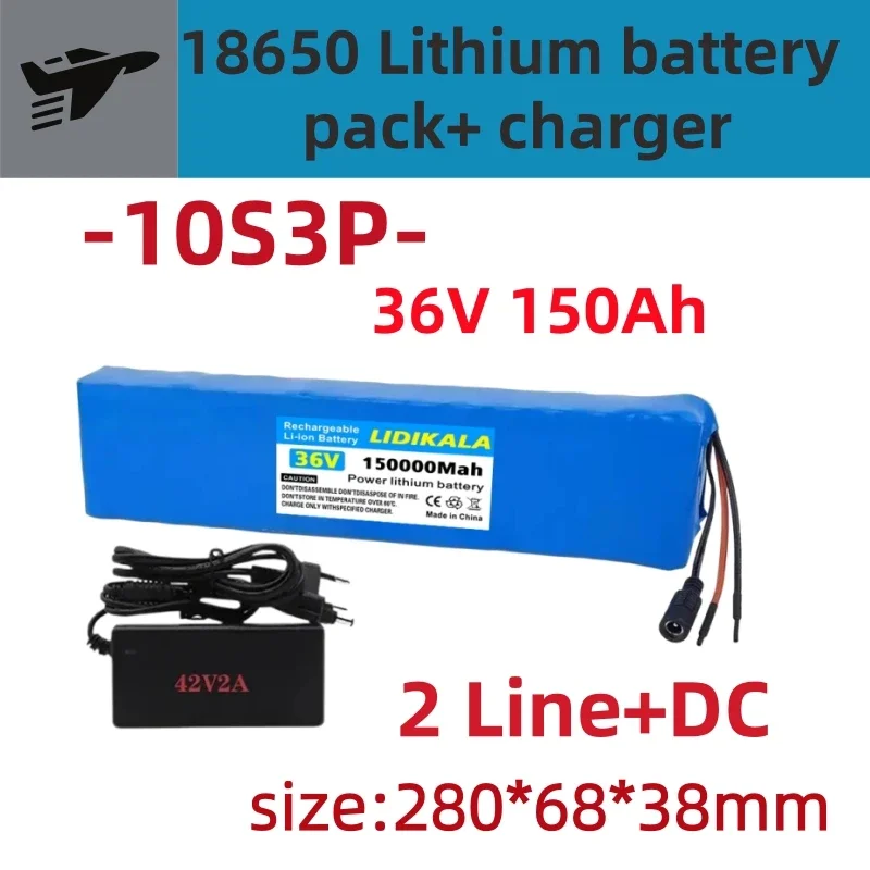 10S3P 36V 150000mAh wiederaufladbarer Lithium-Ionen-Akku, 250W-1000W Hochleistungs-Upgrade, mit BMS und speziellem Ladegerät im Lieferumfang enthalten, geeignet für die meisten faltbaren