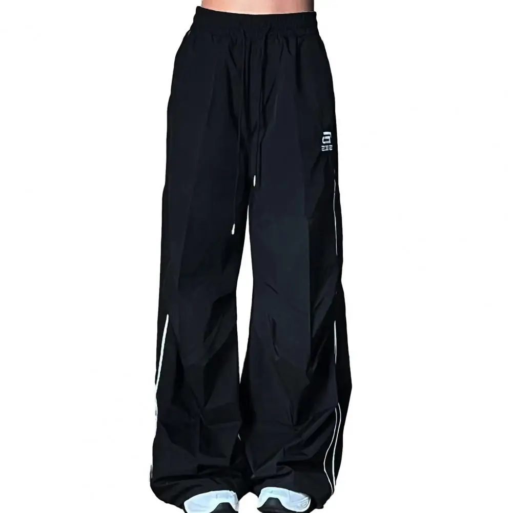 

Solid Color Sweatpants Hip-hop Style Sweatpants Vintage Oversized Unisex Sweatpants with Elastic Waist Wide Leg Featuring